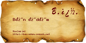 Bán Ádám névjegykártya